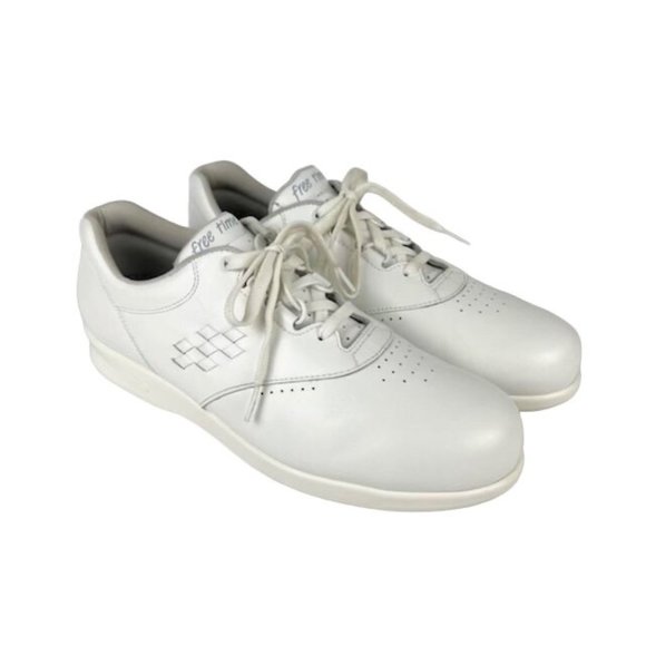 SAS Womens Slim Free Time White Comfort Walking Shoe Lace Up Sneakers size 10.5S - Picture 1 of 15